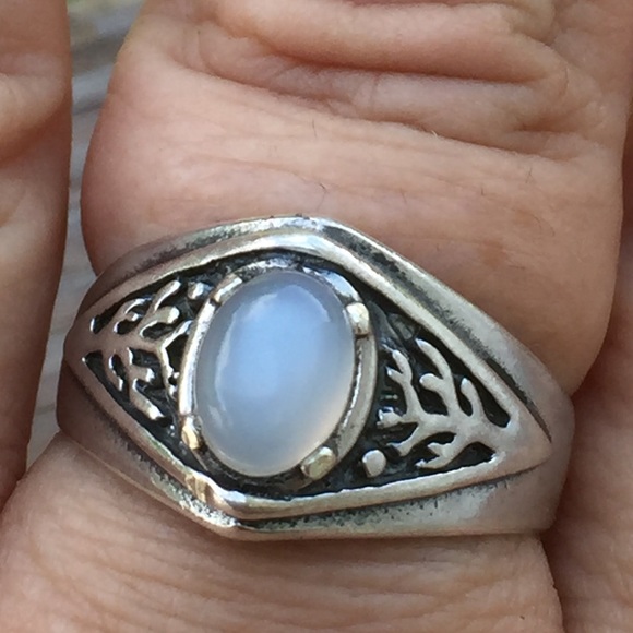 Celtic Tree of Life Ring .925 Sterling Silver w/ Genuine Moonstone gemstone USA - Picture 5 of 8